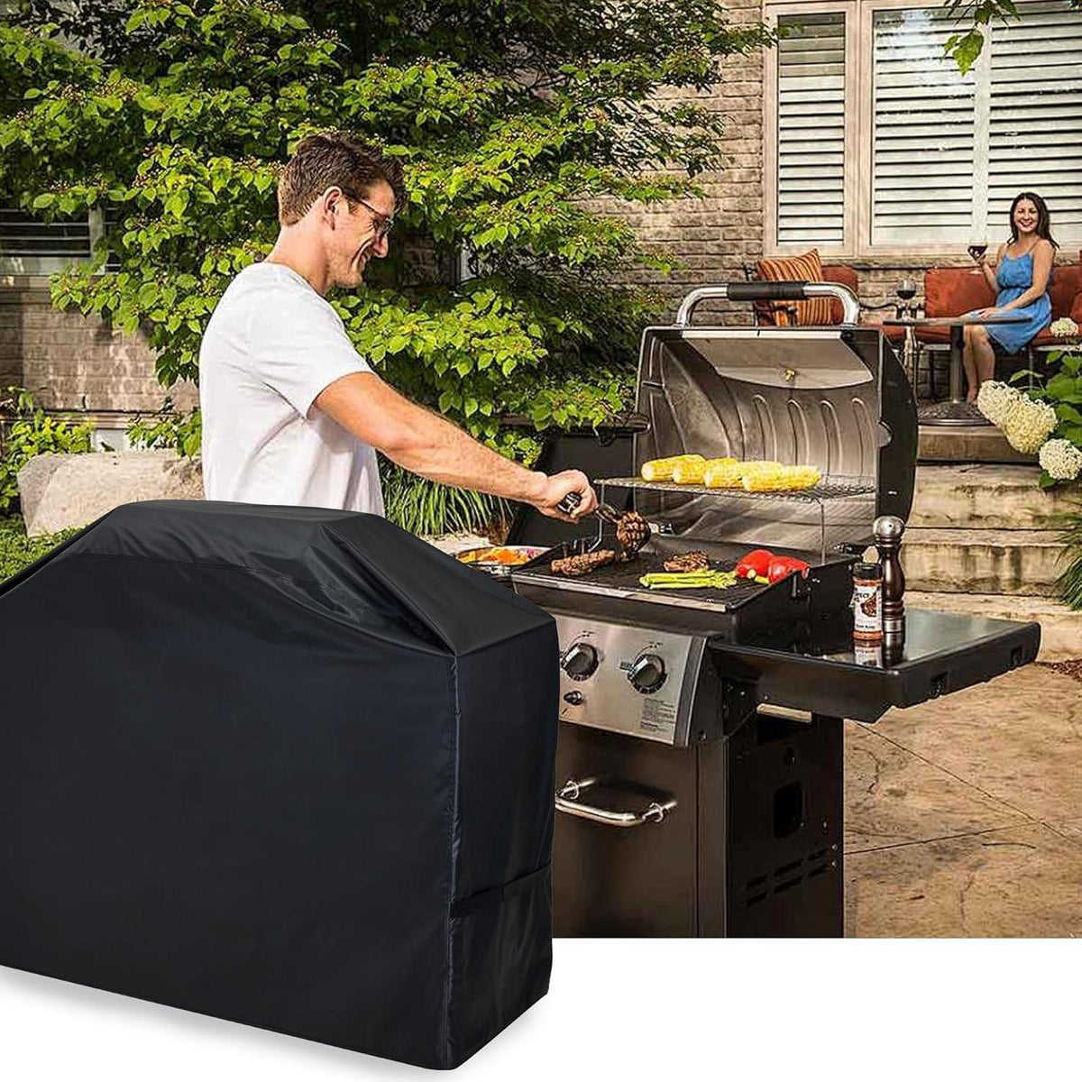 Grillabdeckung Gasgrill 420D Oxford-Stoff UV-Beständig 190x71x117 cm