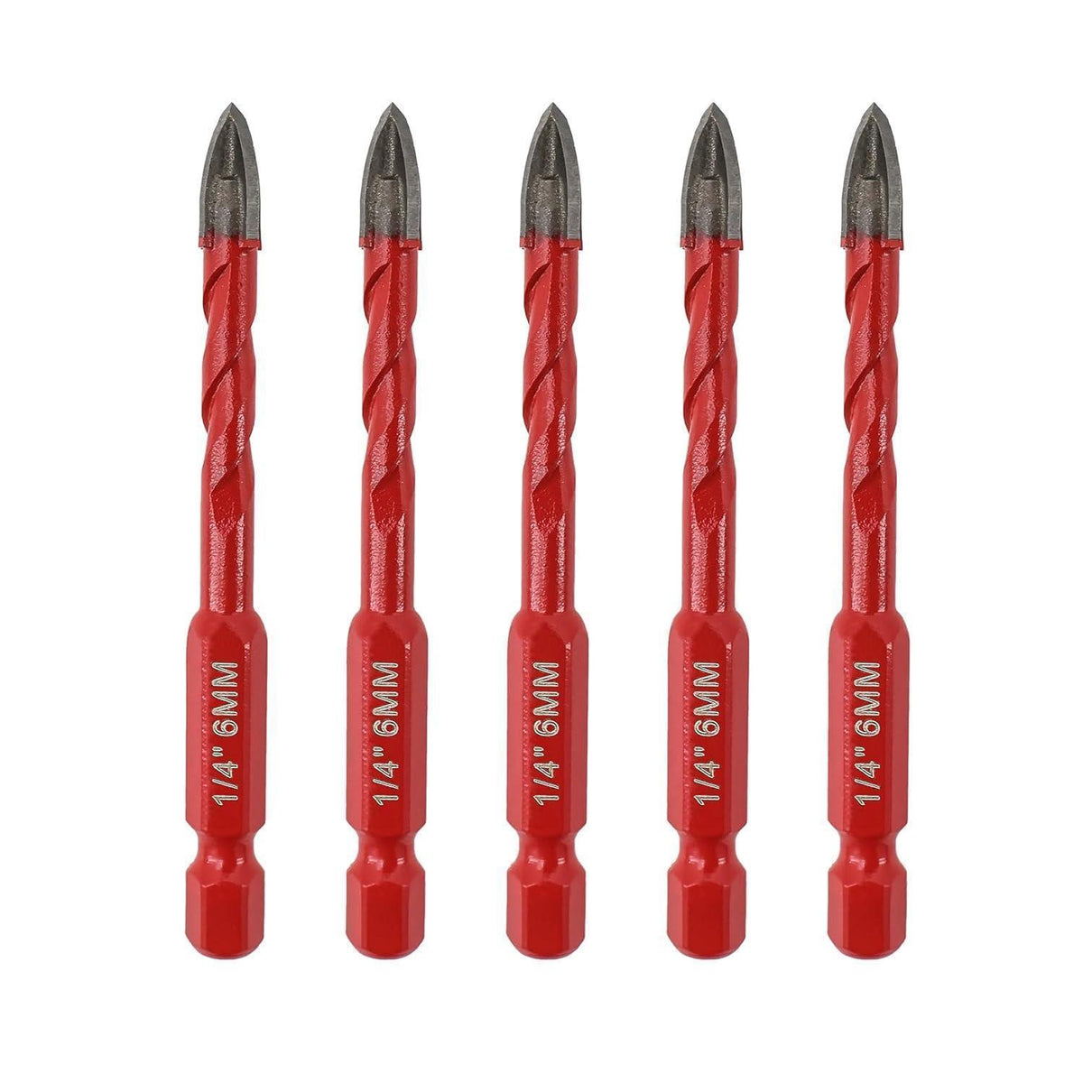 Fliesenbohrer Set 6mm Hartmetall mit Sechskantschaft 5 Stück