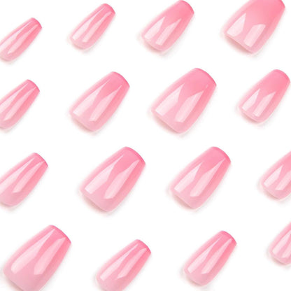 24 Stück Press on Nails Kunstnägel French Tips Rosa Acryl Nägel
