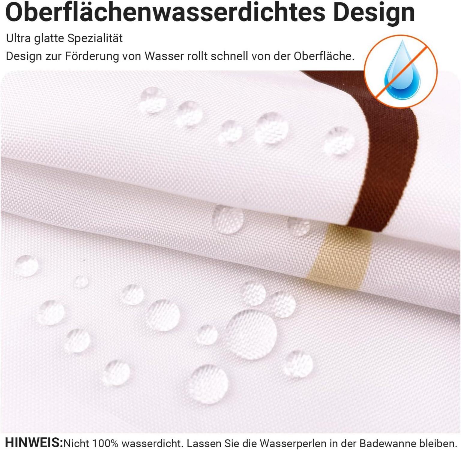 Duschvorhang 180x200cm Kamelfarbe Kreis Wasserabweisend