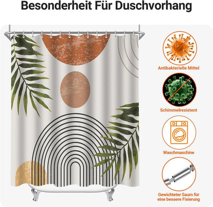 Blätter Linie Duschvorhang 180x180cm Antischimmel Wasserdicht Polyester