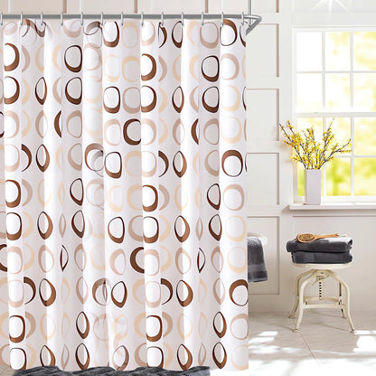 Duschvorhang Kamelfarbe Kreis Antischimmel 150x180cm Textil