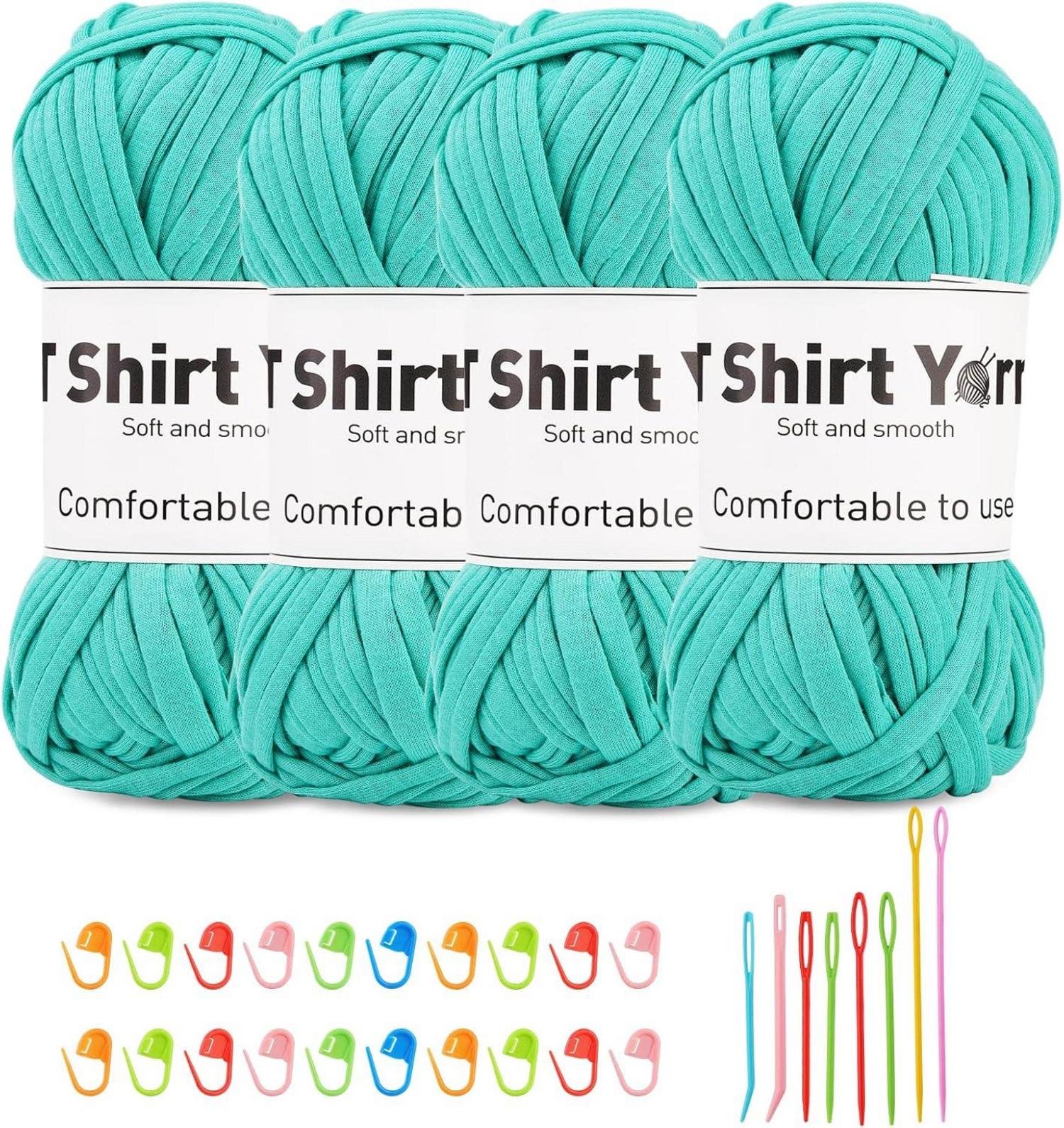 T-Shirt-Garn-Set 100 g, Häkelgarn-Set zum Stricken