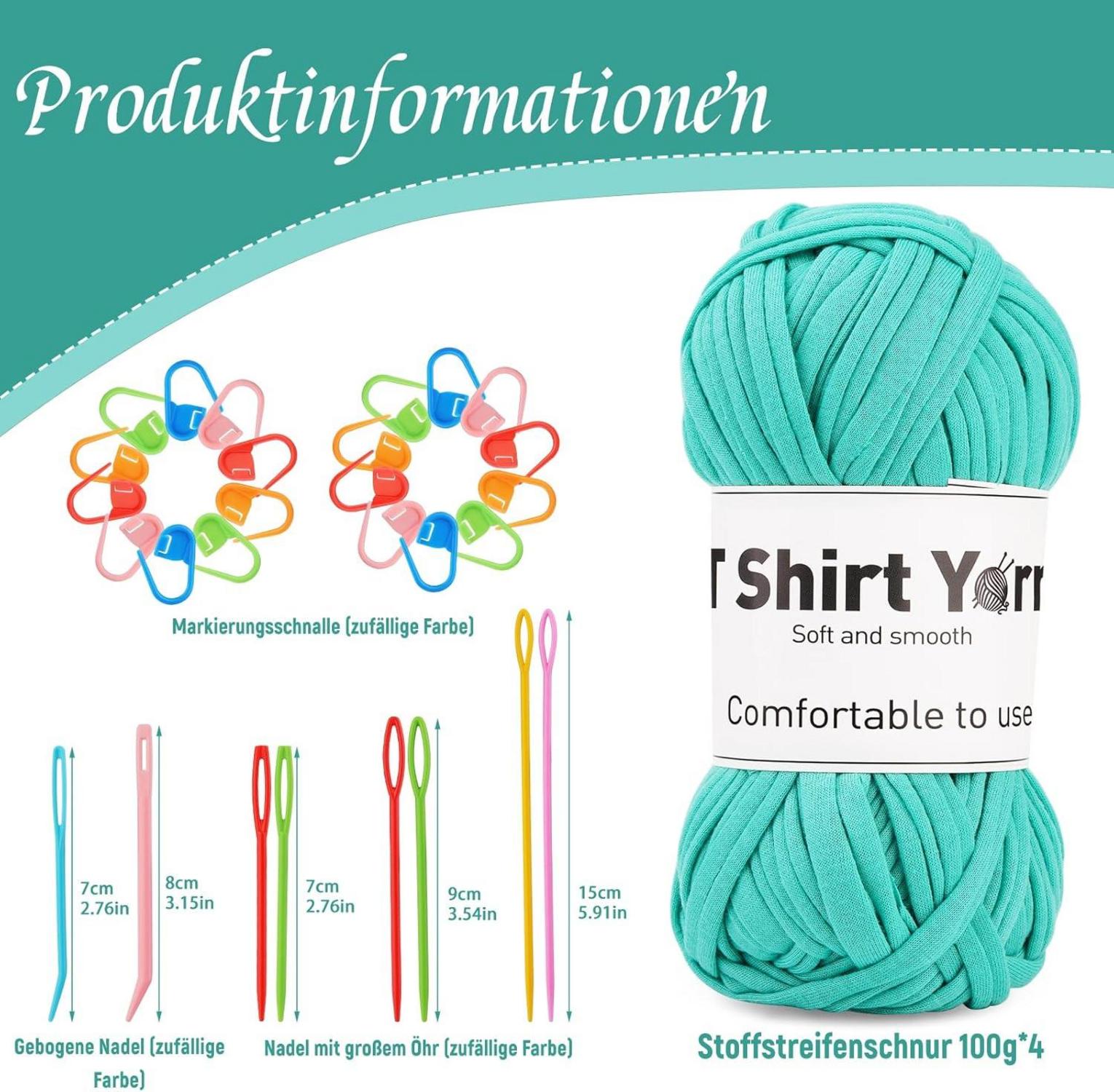 4er-Pack T-Shirt-Garn-Set 100g - Baumwollgarn zum Stricken