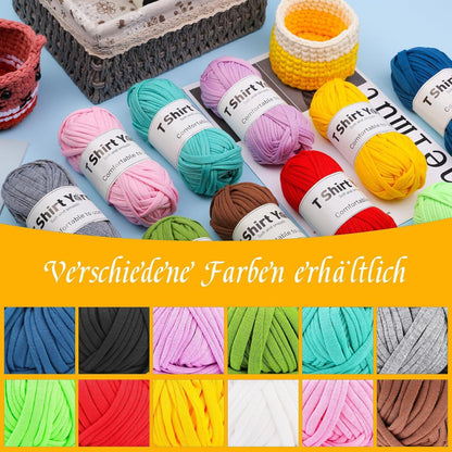 T-Shirt-Garn 4er-Pack Baumwollgarn Häkelgarn Set gelb