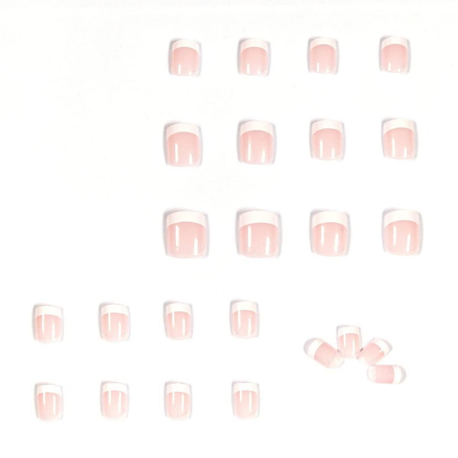 24 Stk. Nude Eckig Nägel Aufkleben Geometrisch Press on Nails