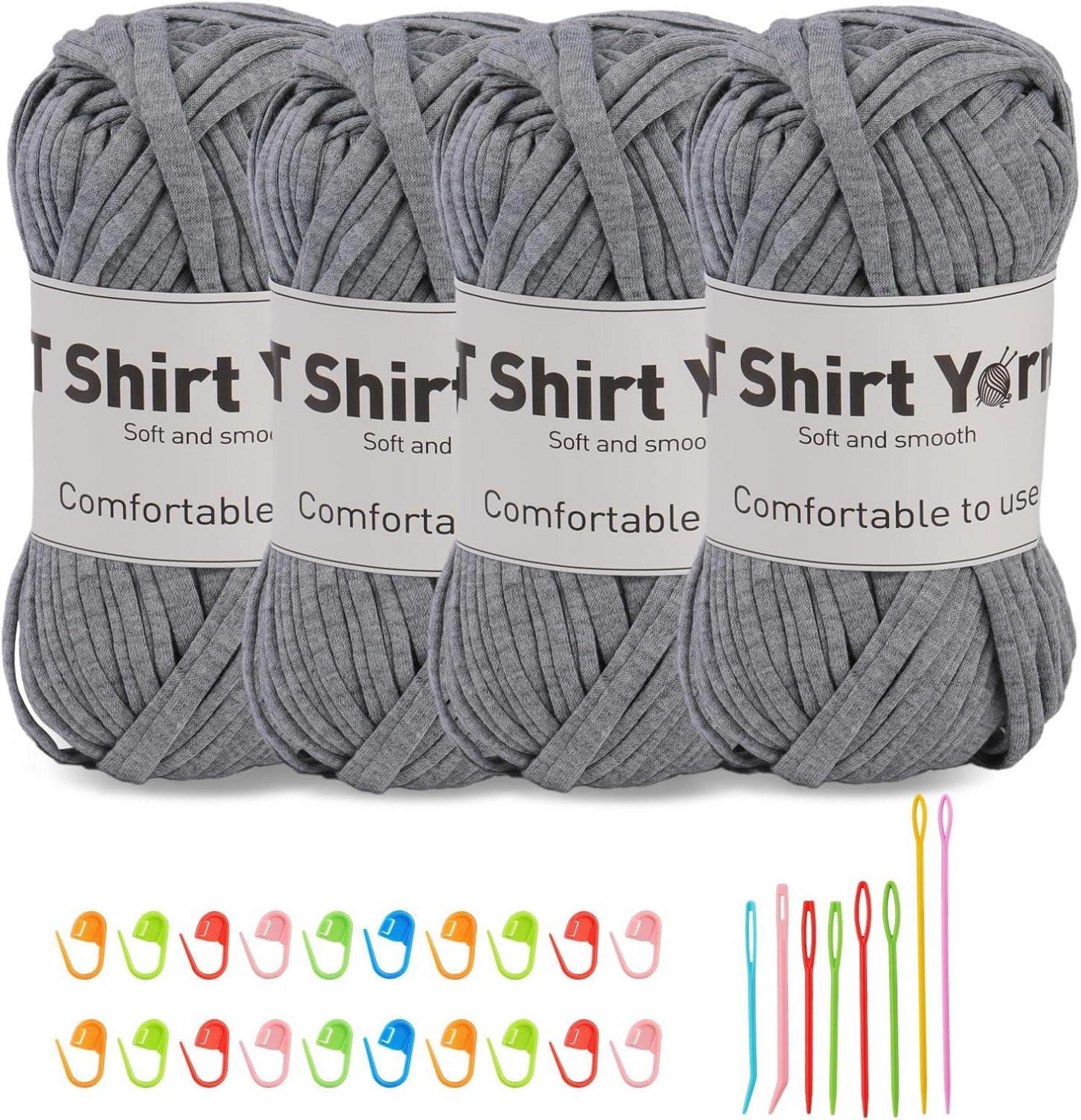 Häkelgarn-Set 4er-Pack Strickgarn Baumwollgarn 100g, weiches Garn