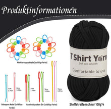 T-Shirt-Garn-Set 4er-Pack Baumwolle Häkelgarn-Set Schwarz