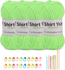 Doxiru 4er-Pack T-Shirt-Garn Set Baumwollgarn Häkelgarn-Set Webzubehör