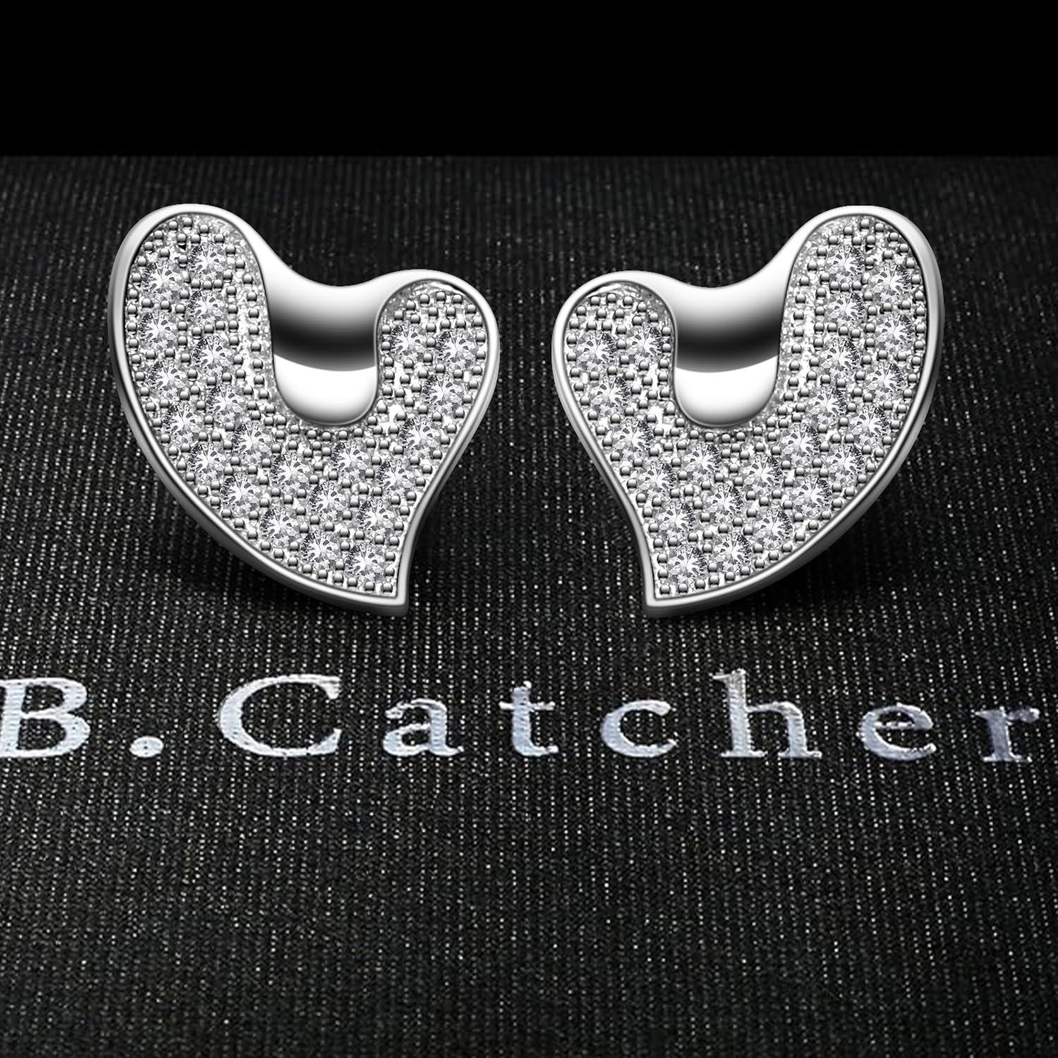 Damen Schmuck Set 925 Sterling Silber Anhänger Ohrringe Herz für Sie