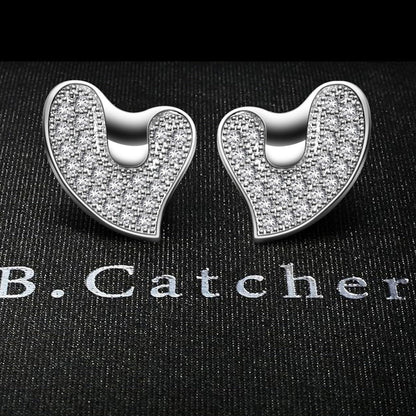 Damen Schmuck Set 925 Sterling Silber Anhänger Ohrringe Herz für Sie