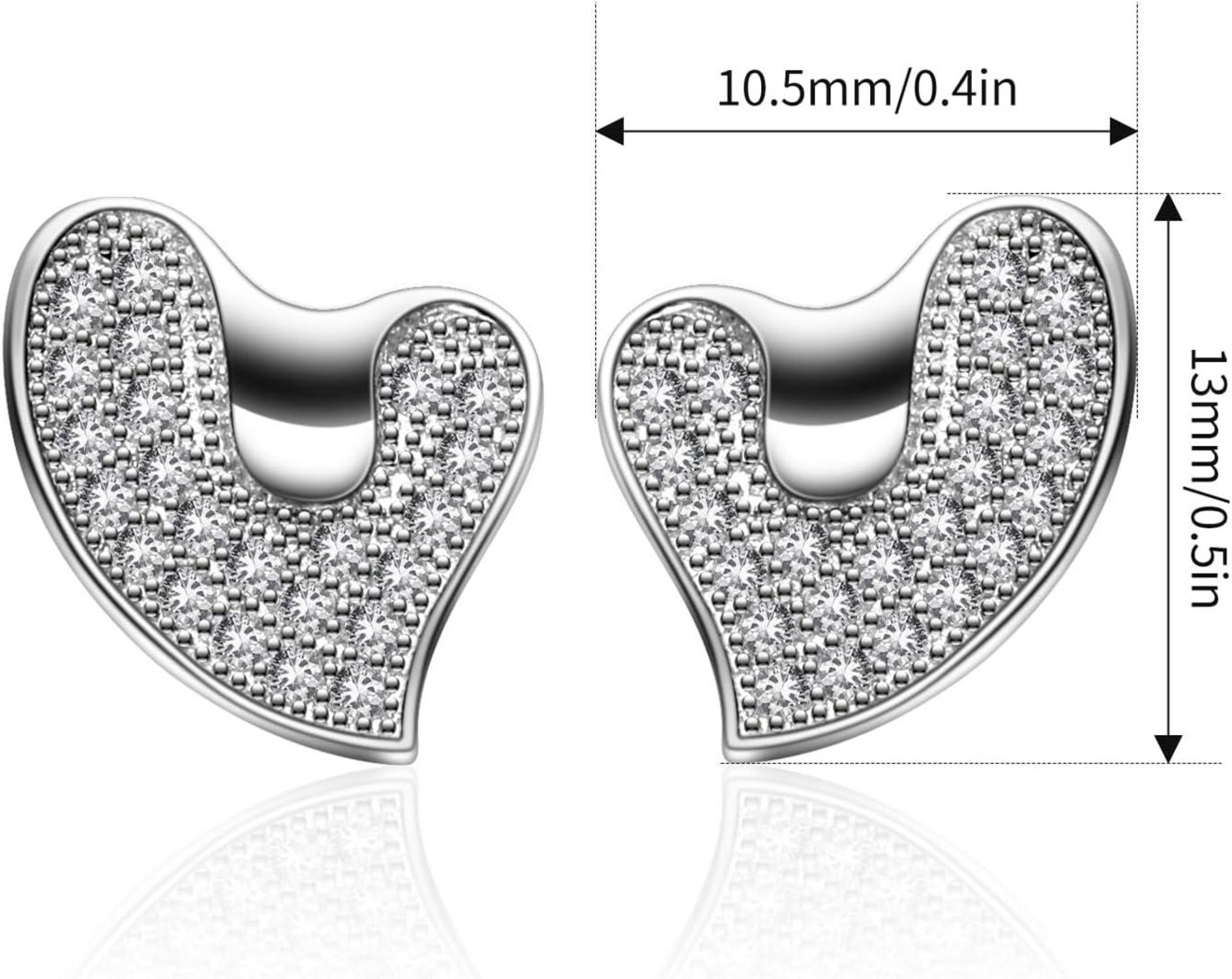 B.Catcher 925er-Sterlingsilber Schmuckset Anhänger-Ohrringe Herz