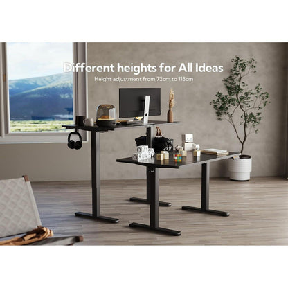 Höhenverstellbarer Schreibtisch 120x60 cm Elektrisch Schwarz