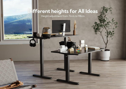 Claiks Höhenverstellbarer Schreibtisch 120x60 cm Schwarz Elektrisch