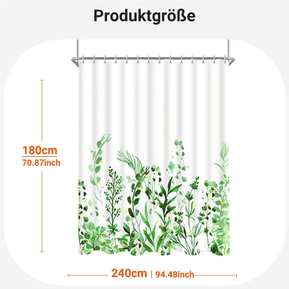Duschvorhang Blumen 240x180cm Wasserdicht Textil Antischimmel
