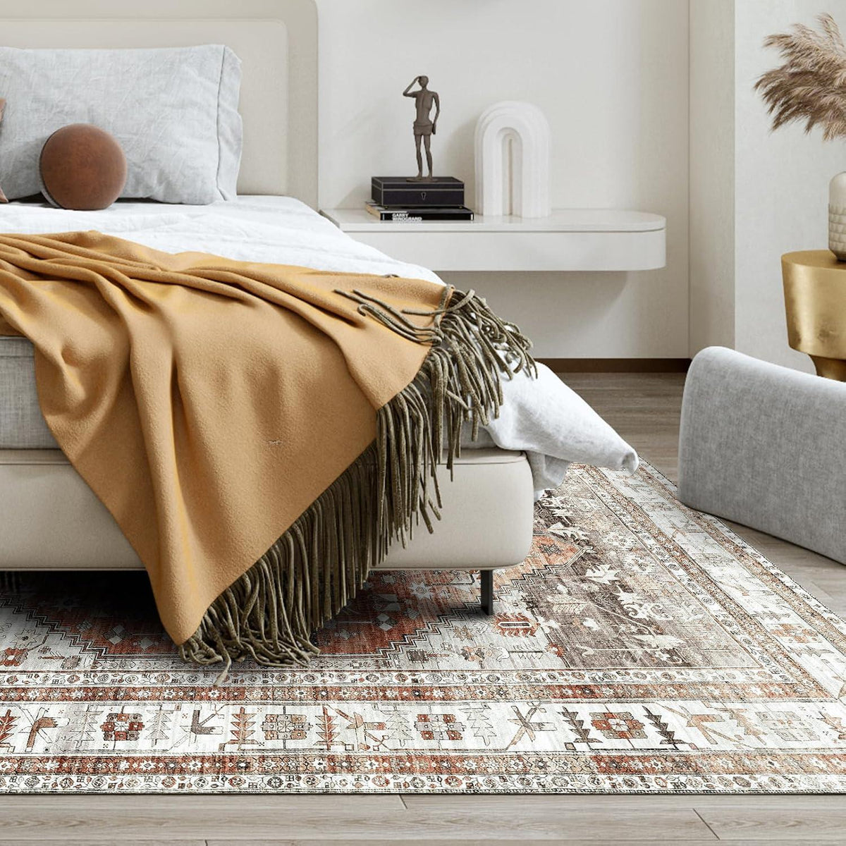 Orientalischer Vintage-Teppich Kurzflor Waschbar 160x230cm