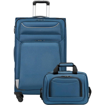 COOLIFE Koffer Set 2tlg Lila Stoffkoffer Handgepäck