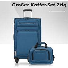 COOLIFE Koffer Trolley 4 Rollen Stoffkoffer TSA-Schloss Set