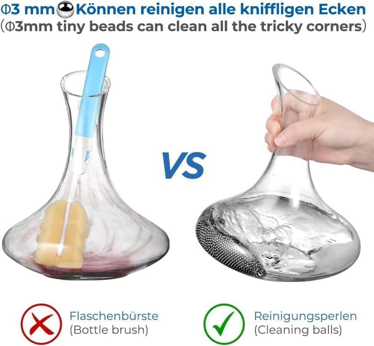 Edelstahl Reinigungsperlen 1200 Kugeln Silikon Aufbewahrung grün