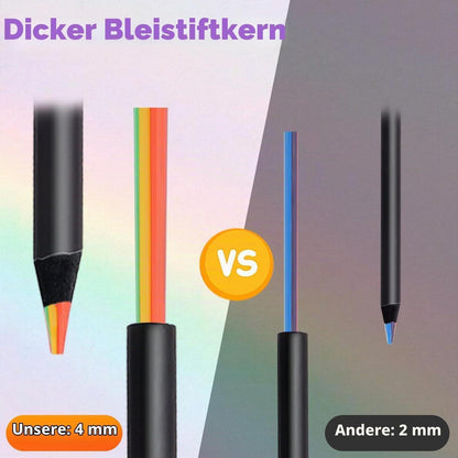 24 Regenbogen Buntstifte 7in1 mit Spitzer – Ideal zum Malen & Zeichnen