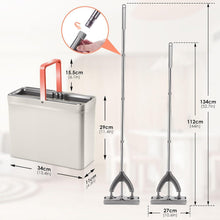 HEVOL Wischmopp Set mit Eimer und 3 PVA Wischköpfen
