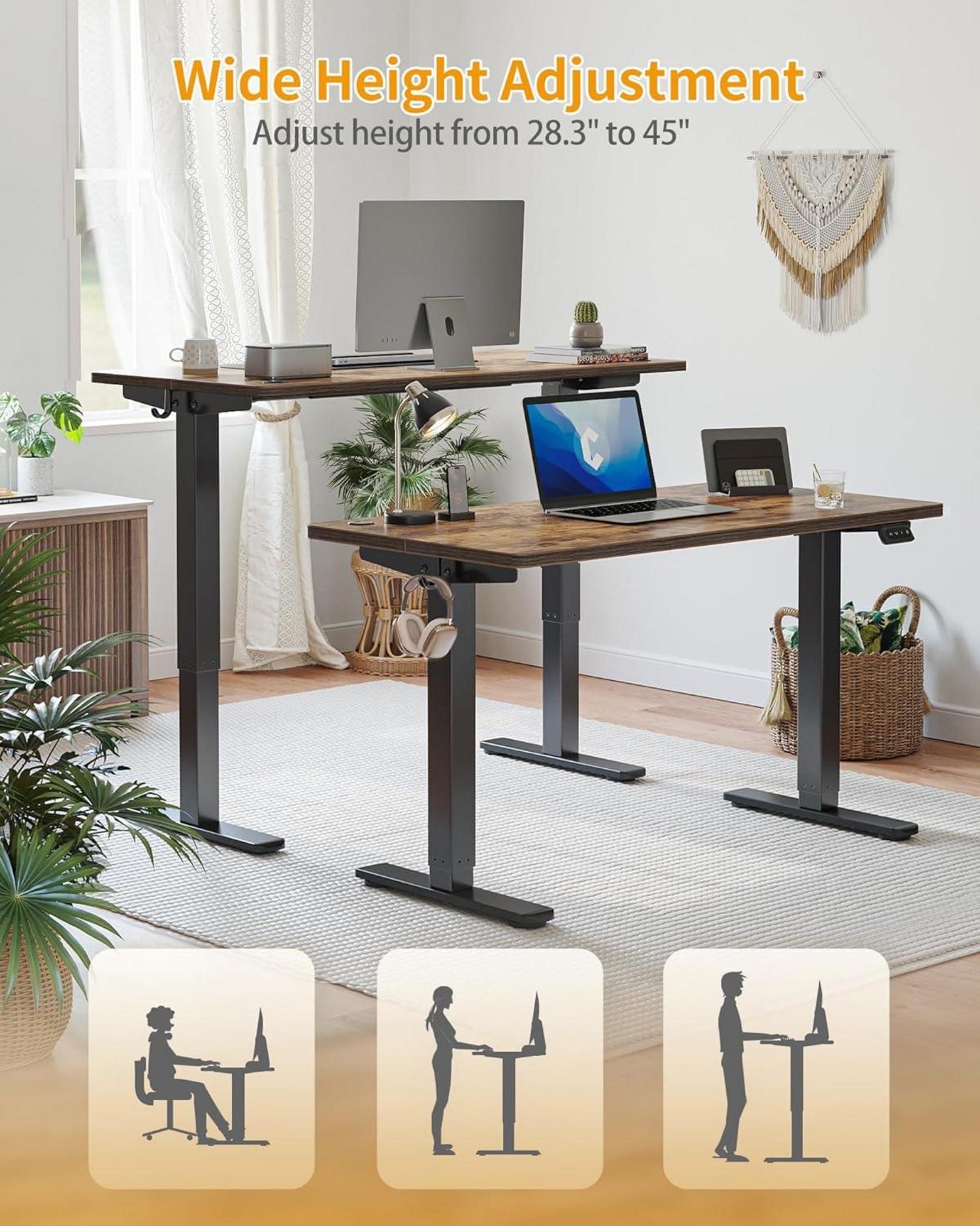 Schreibtisch Elektrisch höhenverstellbar 140 x 60 cm Tischplatte