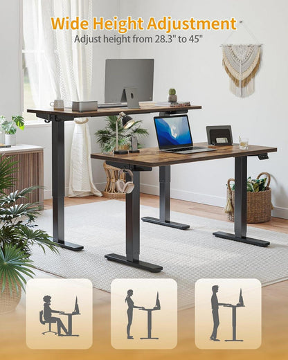 Schreibtisch Elektrisch höhenverstellbar 140 x 60 cm Tischplatte