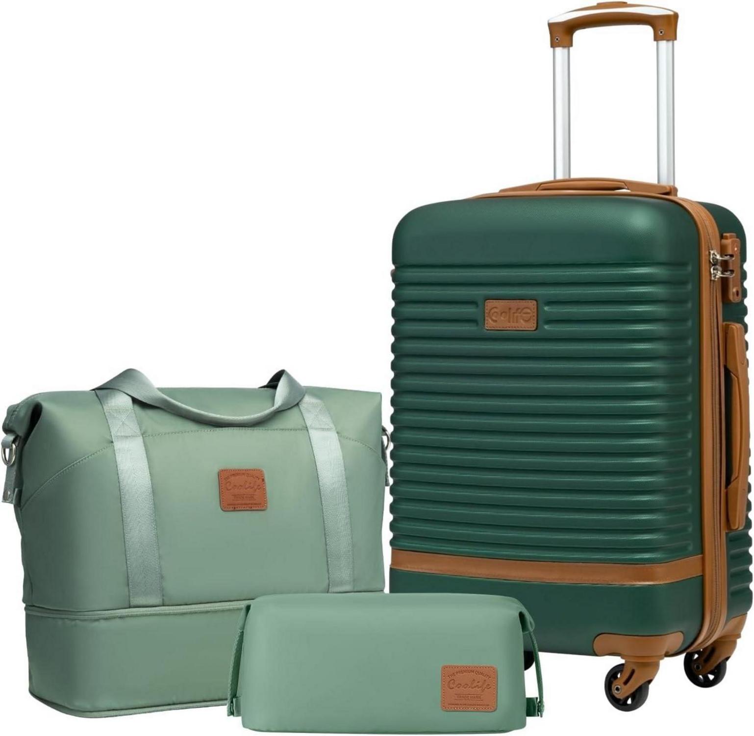 COOLIFE ABS Hartschalen Trolley 4 Rollen TSA-Schloss 3tlg