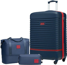 ABS Hartschalen Koffer-Set 3tlg Blau/Rot Reisekoffer Trolley