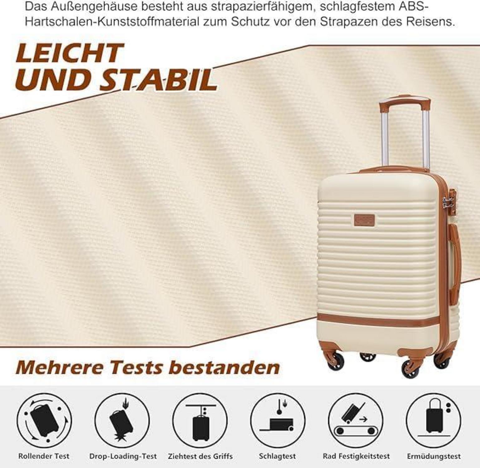 COOLIFE Koffer Trolley Set ABS Hartschale 4 Rollen TSA-Schloss Blau/Rot