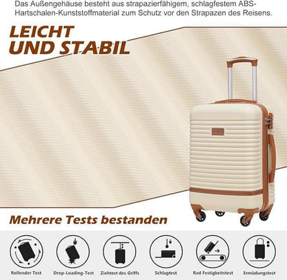 COOLIFE Koffer Trolley Set ABS Hartschale 4 Rollen TSA-Schloss Blau/Rot