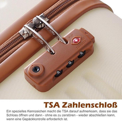 COOLIFE Koffer Set ABS Hartschalen Trolley 4 Rollen TSA Blau/Rot 3tlg