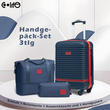 COOLIFE Hartschalenkoffer Set 3tlg Blau/Rot TSA-Schloss