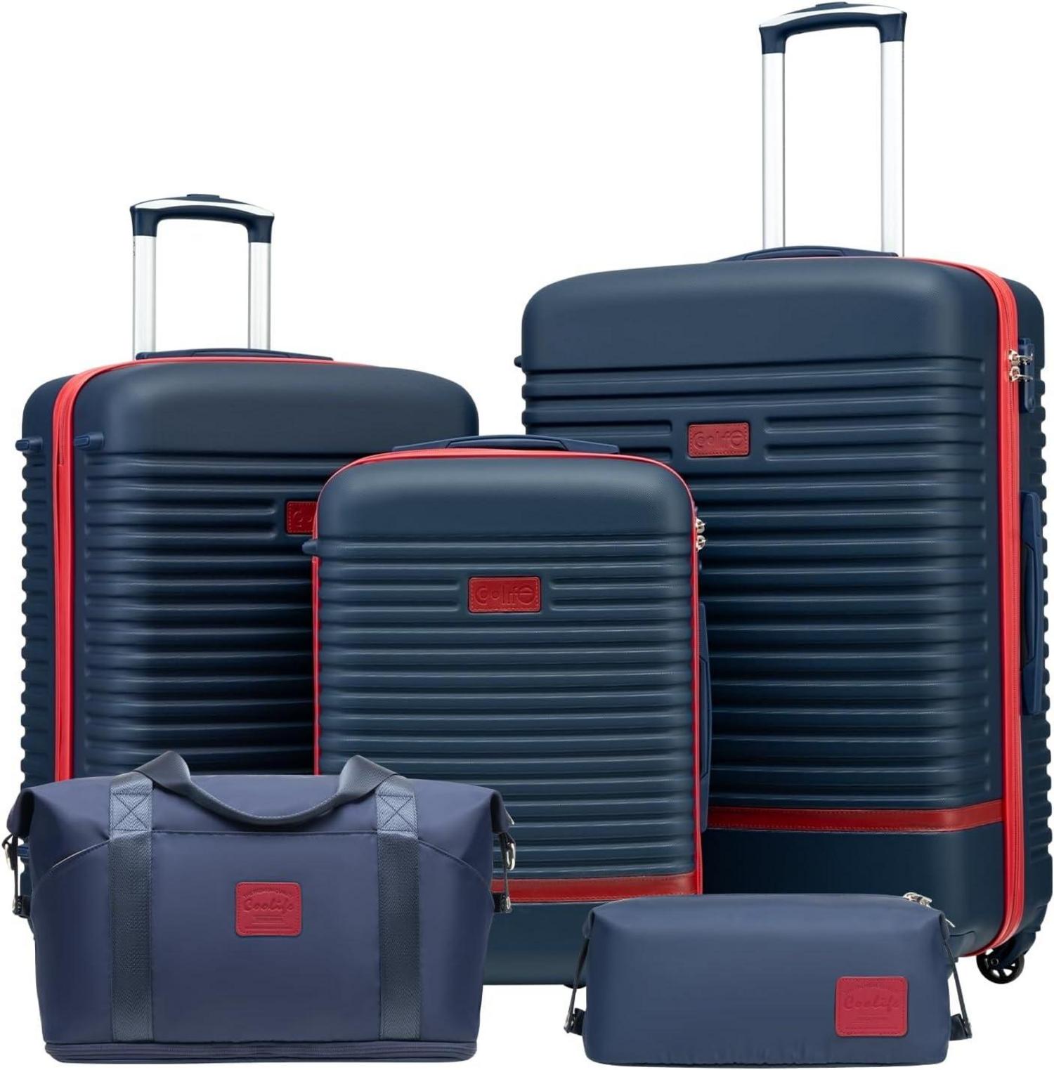 Hartschalen Koffer Set 5tlg mit Rollen und TSA-Schloss