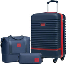 COOLIFE Hartschalen Koffer Set 3tlg Blau/Rot TSA-Schloss