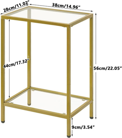 Beistelltisch aus gehärtetem Glas goldfarben