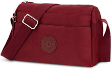 Leichte Damen Umhängetasche Crossbody Schultergurt Dunkelrot