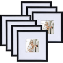 Bilderrahmen Set 7er Collage 20x20cm Schwarz für 10x10cm