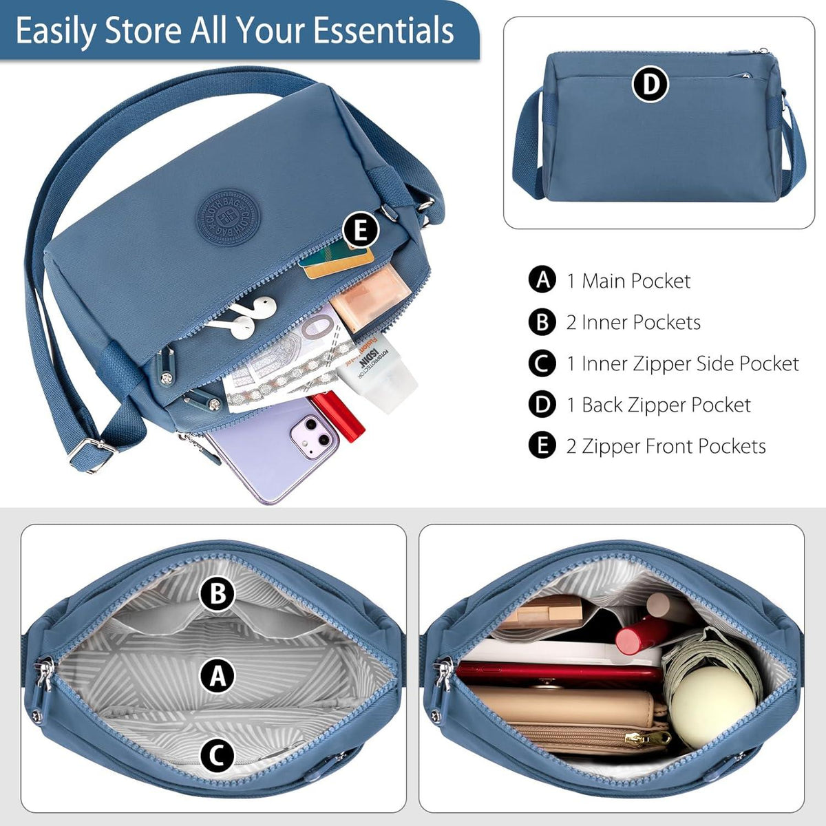Kleine Umhängetasche Damen Crossbody Bag Damen verstellbaren