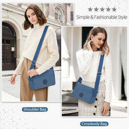 Kleine Umhängetasche Damen Crossbody Bag mit verstellbarem Schultergurt Blau
