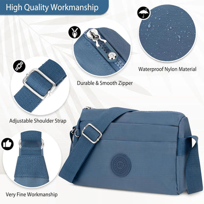 Kleine Umhängetasche Damen Crossbody Bag Blau Verstellbarer Schultergurt