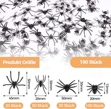 VIKY® 190 Stück Halloween Deko Realistische Spinne