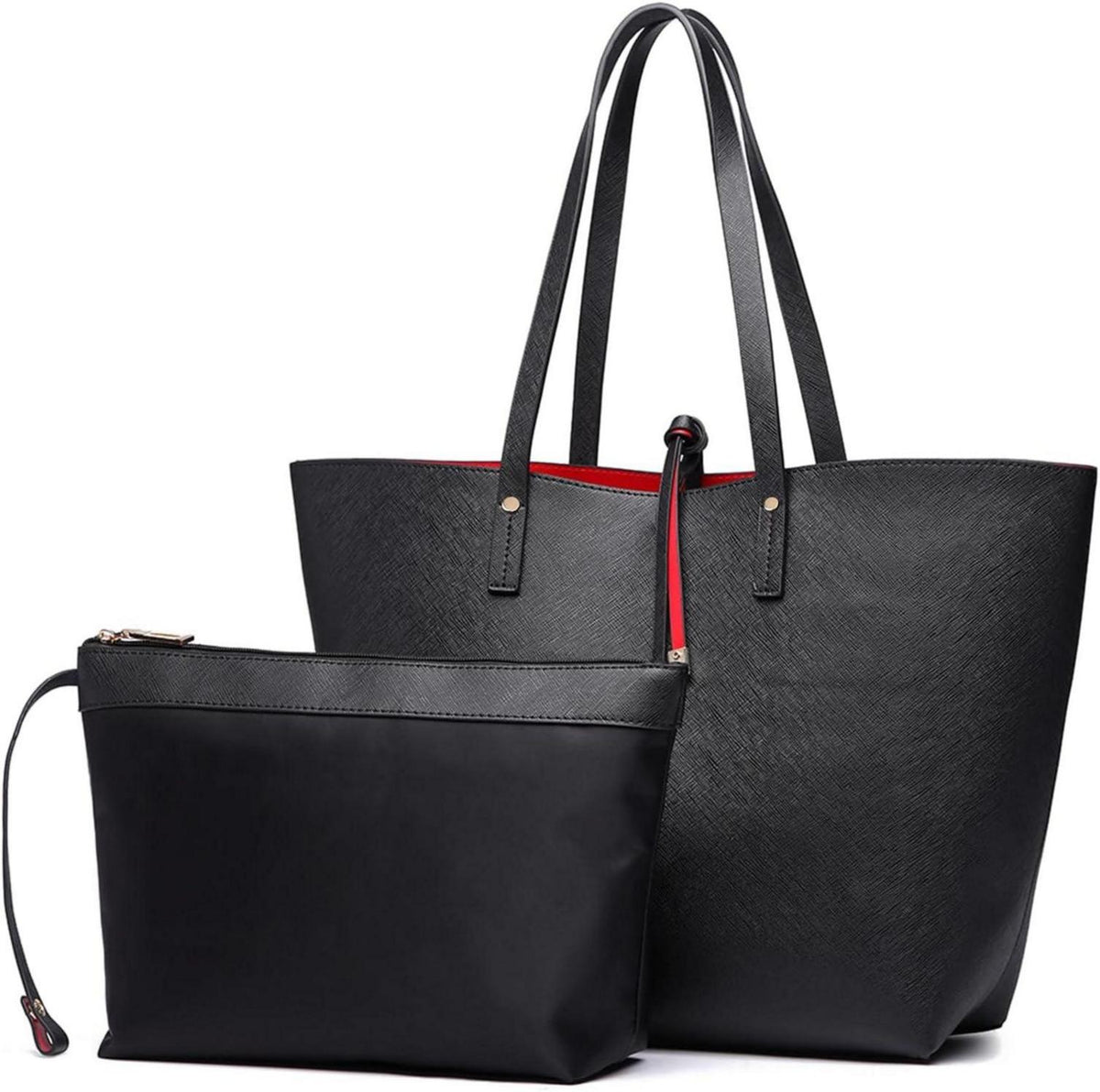 Modische Damen Schultertasche PU-Leder 2-teilig Handtaschen Set