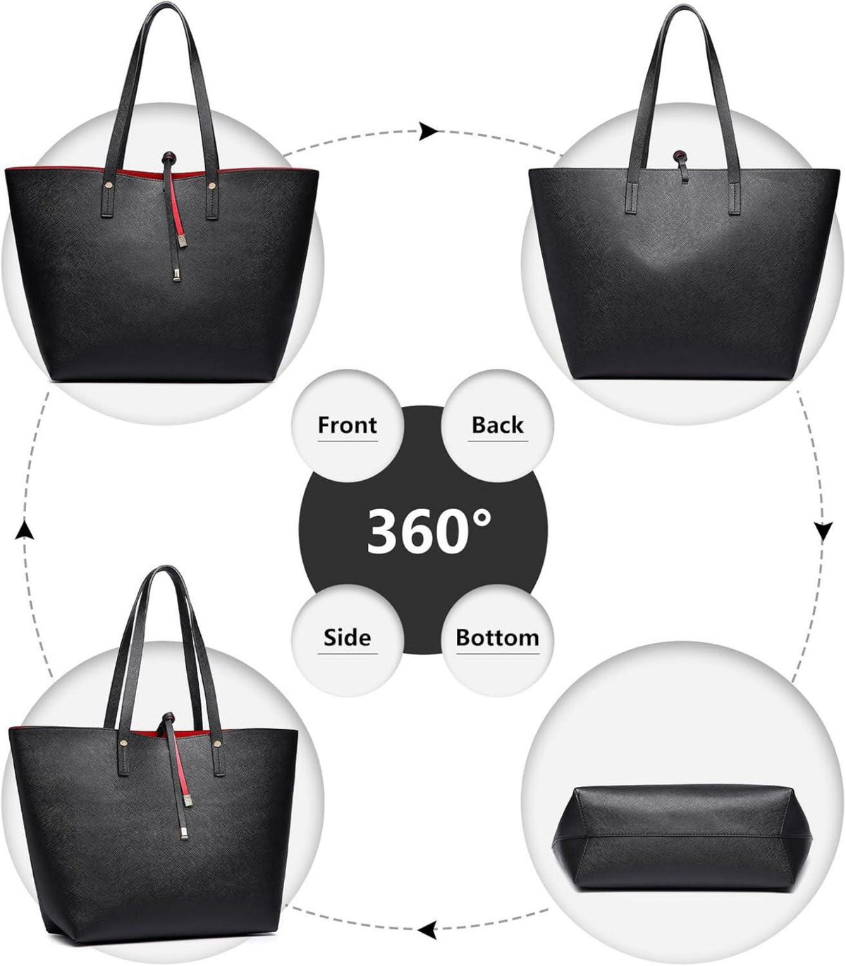 Schultertasche Shopper Henkeltasche Damen Groß Einkaufstasche Handtaschen-Set