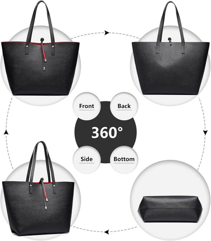 Schultertasche Shopper Henkeltasche Damen Groß Einkaufstasche Handtaschen-Set