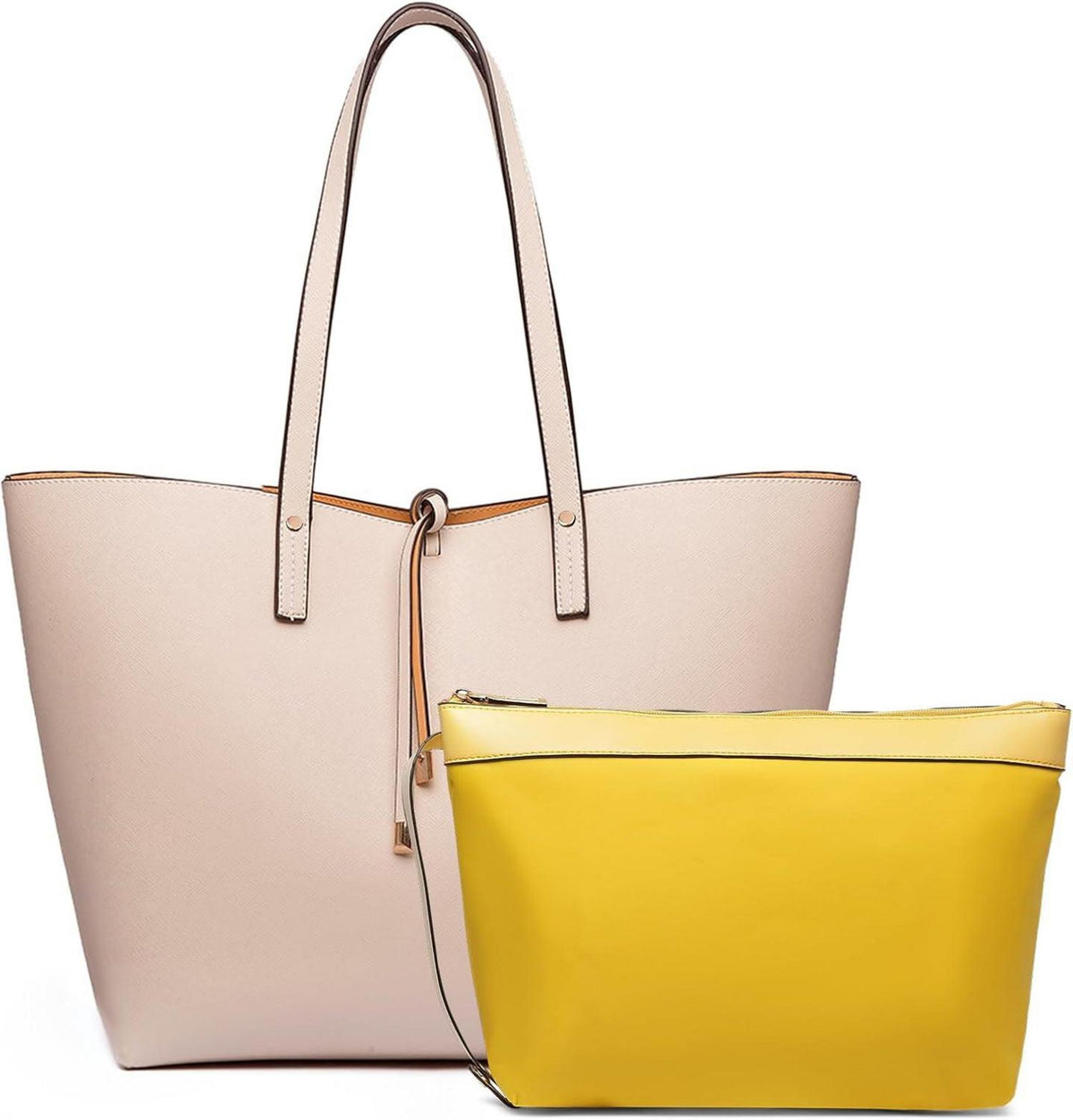 Schultertasche Damen Groß Einkaufstasche PU-Leder Set