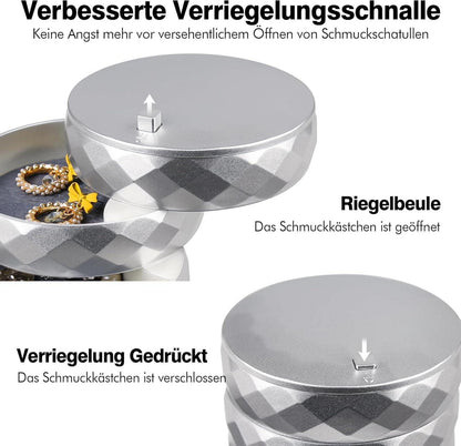 Schmuckkästchen Damen Organizer 4 Ebenen Drehbar für Ringe