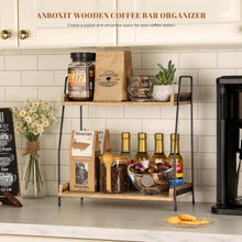 Kaffee Organizer Holz 2-stufige Kaffee Aufbewahrung Braun