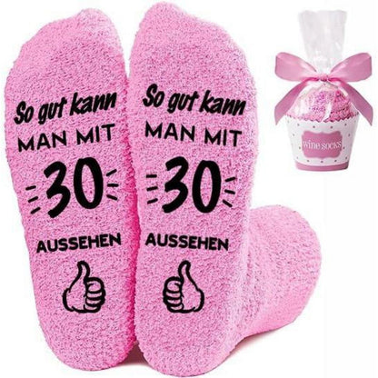 YANSYUN 40. Geburtstag Frauen Flauschige Lustige Socken