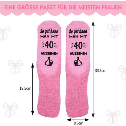 YANSYUN 40. Geburtstag Frauen Flauschige Lustige Socken
